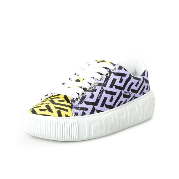Versace Women's Multi-Color Palladio Greca Low Top Sneakers Shoes US 5 IT 35